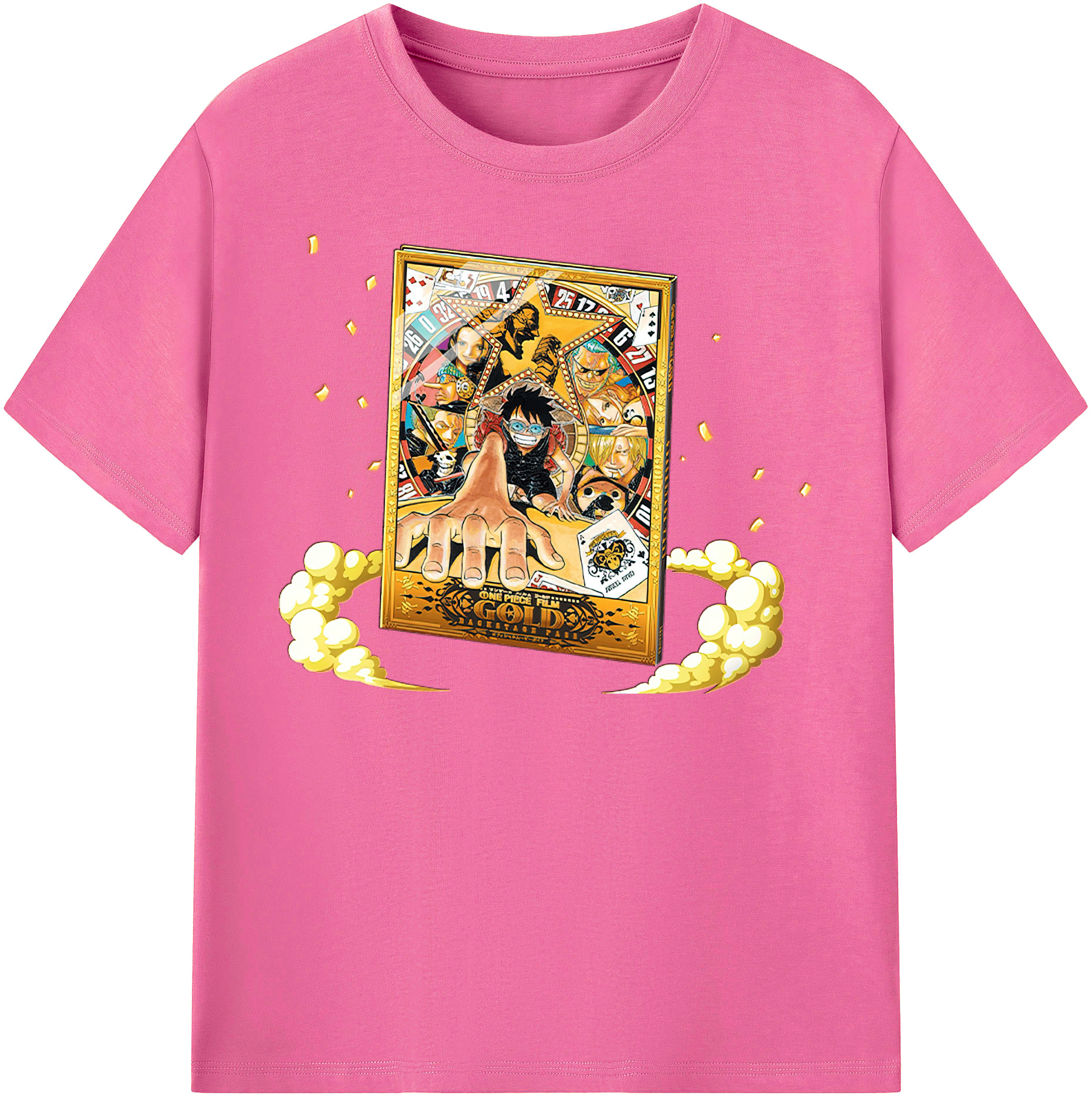 ワンピース モンキー・D・ルフィ ONE PIECE Monkey D. Luffy レディースカジュアルプリントTシャツ（綿100％）